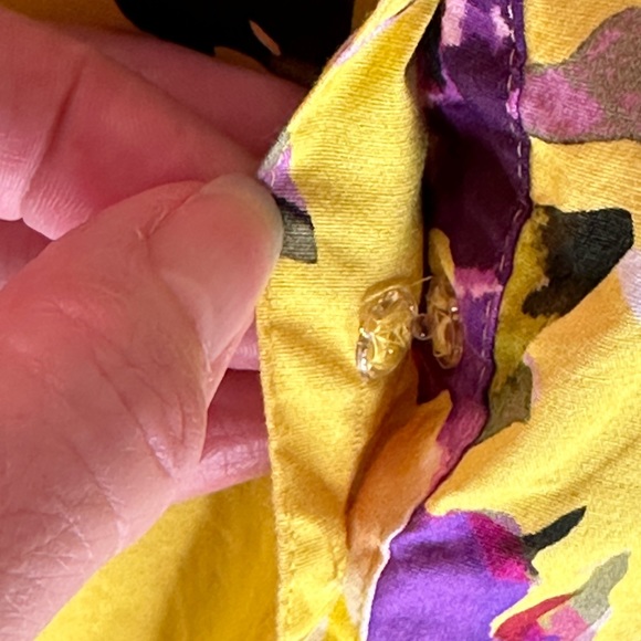 NY & C Madison Bright Floral Button Down Short Sleeve Cotton Shirt size Large - Picture 5 of 6